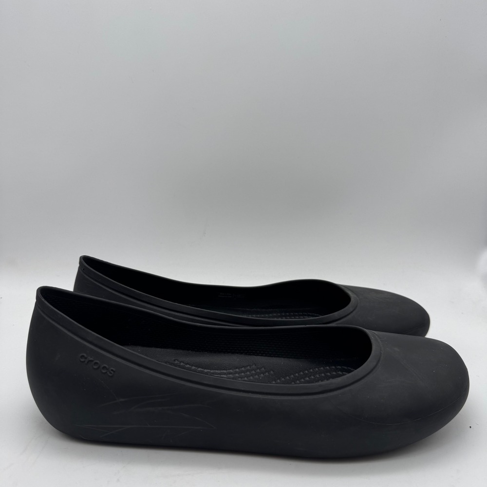 Crocs Brooklyn Shoes Flats Slip On Ballet Comfort Travel Beach Black Size 9